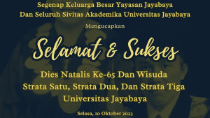 Selamat dan Sukses Dies Natalis ke-65 dan Wisuda Universitas Jayabaya